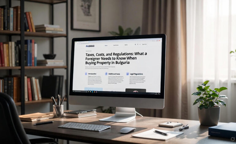 Taxes, Costs, and Regulations: What a Foreigner Needs to Know When Buying Property in Bulgaria